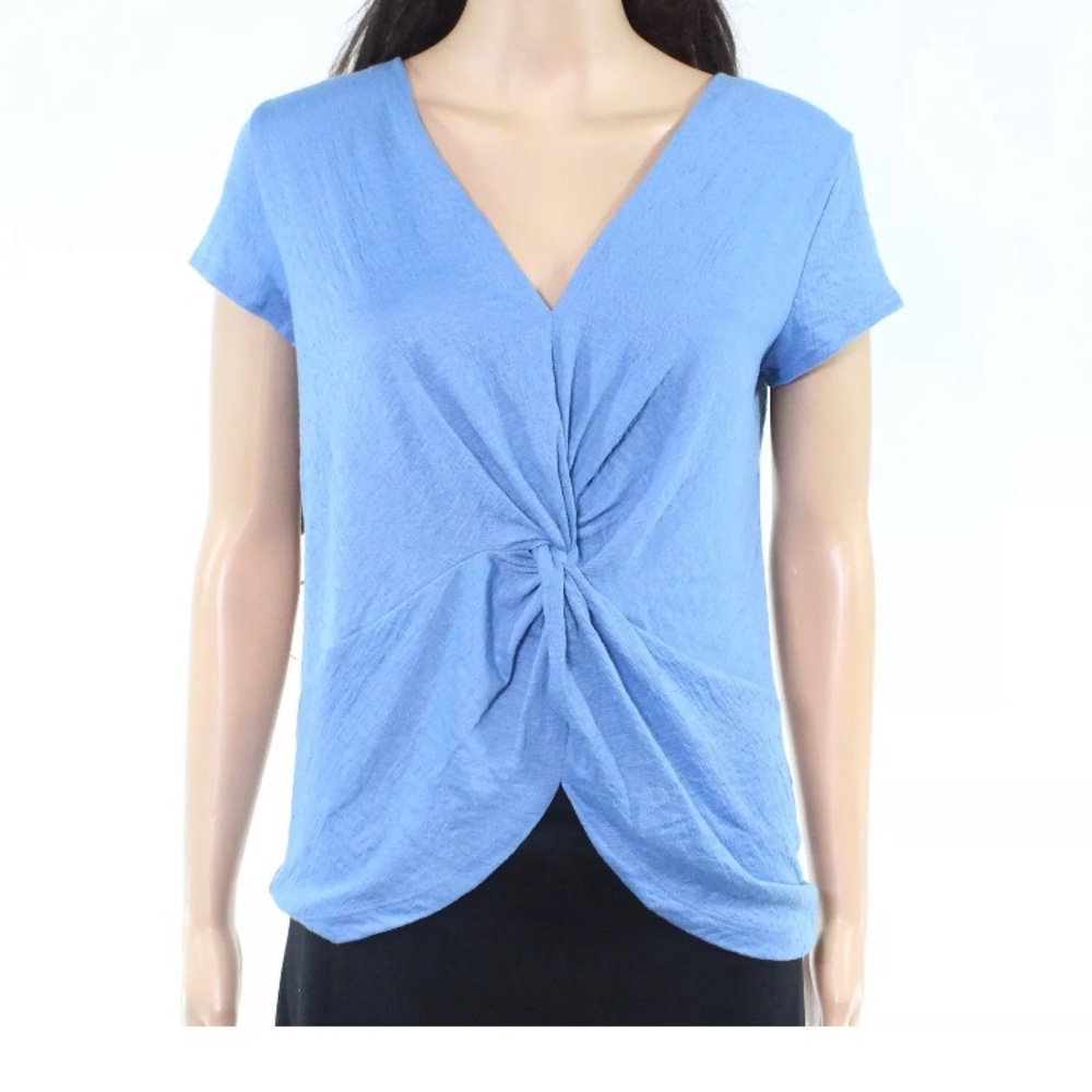 INC Blouse Blue Size XXL Plus Twister